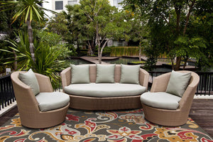 KAS Harbor Taupe Flora Indoor/Outdoor Rug