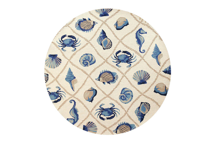 KAS Harbor Sand Seaside Round Indoor/Outdoor Rug