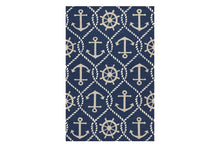 KAS Harbor Navy Marina Indoor/Outdoor Rug