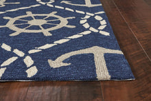 KAS Harbor Navy Marina Indoor/Outdoor Rug