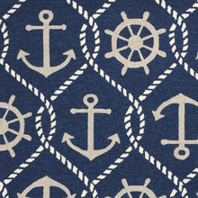 KAS Harbor Navy Marina Indoor/Outdoor Rug