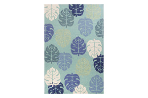 KAS Harbor Turquoise Palms Indoor/Outdoor Rug