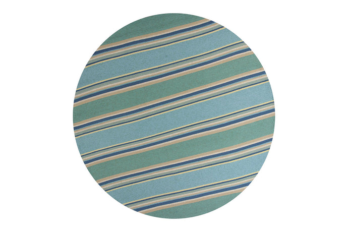 KAS Harbor Ocean Stripes Round Indoor/Outdoor Rug