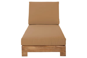 Set of 2 Pacific Teak Outdoor Chaise Lounger. Sunbrella Cushion.