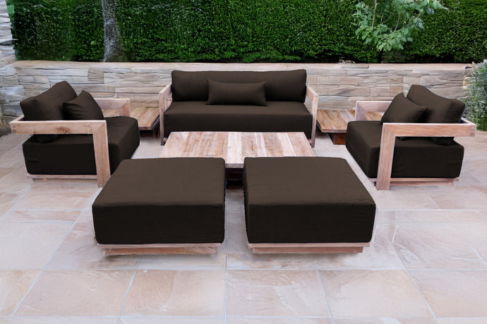 8 pc Hermosa Teak Deep Seating Loveseat 49