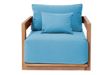 4 pc Hermosa Teak Deep Seating Deluxe Sofa with 72" Coffee Table. Sunbrella Cushion