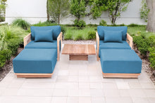 5 pc Hermosa Teak Club Chair Chat Group. Sunbrella Cushion.