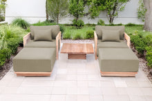 5 pc Hermosa Teak Club Chair Chat Group. Sunbrella Cushion.