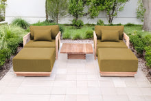 5 pc Hermosa Teak Club Chair Chat Group. Sunbrella Cushion.