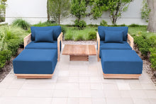 5 pc Hermosa Teak Club Chair Chat Group. Sunbrella Cushion.