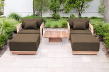 5 pc Hermosa Teak Club Chair Chat Group. Sunbrella Cushion.