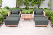 5 pc Hermosa Teak Club Chair Chat Group. Sunbrella Cushion.