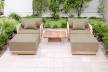 5 pc Hermosa Teak Club Chair Chat Group. Sunbrella Cushion.