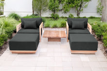 5 pc Hermosa Teak Club Chair Chat Group. Sunbrella Cushion.
