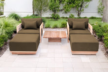 5 pc Hermosa Teak Club Chair Chat Group. Sunbrella Cushion.