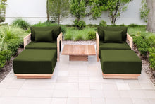 5 pc Hermosa Teak Club Chair Chat Group. Sunbrella Cushion.