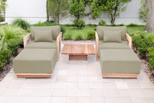 5 pc Hermosa Teak Club Chair Chat Group. Sunbrella Cushion.