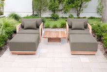 5 pc Hermosa Teak Club Chair Chat Group. Sunbrella Cushion.
