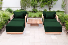 5 pc Hermosa Teak Club Chair Chat Group. Sunbrella Cushion.