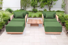 5 pc Hermosa Teak Club Chair Chat Group. Sunbrella Cushion.