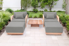 5 pc Hermosa Teak Club Chair Chat Group. Sunbrella Cushion.