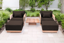 5 pc Hermosa Teak Club Chair Chat Group. Sunbrella Cushion.