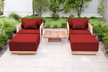 5 pc Hermosa Teak Club Chair Chat Group. Sunbrella Cushion.