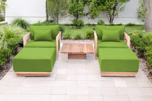 5 pc Hermosa Teak Club Chair Chat Group. Sunbrella Cushion.