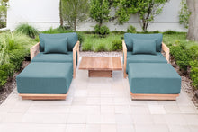 5 pc Hermosa Teak Club Chair Chat Group. Sunbrella Cushion.