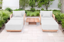 5 pc Hermosa Teak Club Chair Chat Group. Sunbrella Cushion.