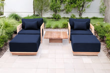 5 pc Hermosa Teak Club Chair Chat Group. Sunbrella Cushion.