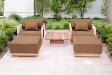 5 pc Hermosa Teak Club Chair Chat Group. Sunbrella Cushion.