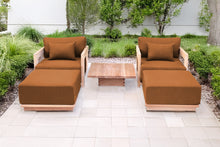 5 pc Hermosa Teak Club Chair Chat Group. Sunbrella Cushion.