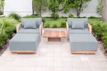 5 pc Hermosa Teak Club Chair Chat Group. Sunbrella Cushion.