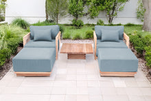 5 pc Hermosa Teak Club Chair Chat Group. Sunbrella Cushion.