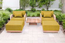 5 pc Hermosa Teak Club Chair Chat Group. Sunbrella Cushion.
