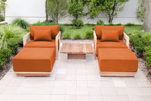 5 pc Hermosa Teak Club Chair Chat Group. Sunbrella Cushion.