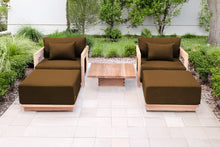 5 pc Hermosa Teak Club Chair Chat Group. Sunbrella Cushion.