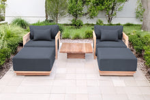 5 pc Hermosa Teak Club Chair Chat Group. Sunbrella Cushion.