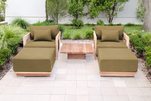 5 pc Hermosa Teak Club Chair Chat Group. Sunbrella Cushion.