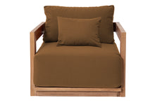 8 pc Hermosa Teak Deep Seating Loveseat 49" Coffee Table. Sunbrella Cushion
