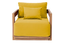4 pc Hermosa Teak Deep Seating Deluxe Sofa with 72" Coffee Table. Sunbrella Cushion