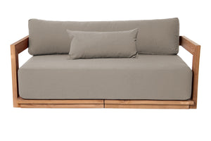 Hermosa Teak Outdoor Loveseat. Sunbrella Cushion