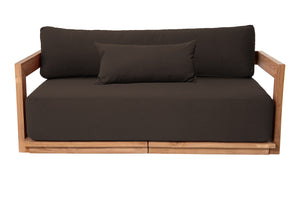 Hermosa Teak Outdoor Loveseat. Sunbrella Cushion