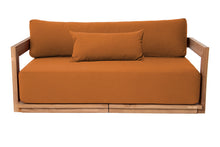 Hermosa Teak Outdoor Loveseat. Sunbrella Cushion