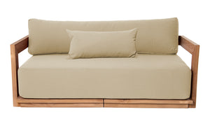 Hermosa Teak Outdoor Loveseat. Sunbrella Cushion