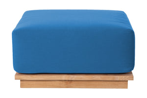 Hermosa Outdoor Teak Ottoman. Sunbrella Cushion.