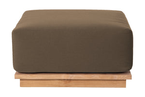 Hermosa Outdoor Teak Ottoman. Sunbrella Cushion.