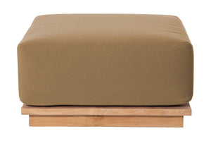 Hermosa Outdoor Teak Ottoman. Sunbrella Cushion.