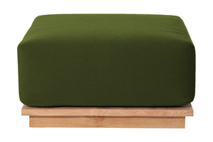 Hermosa Outdoor Teak Ottoman. Sunbrella Cushion.